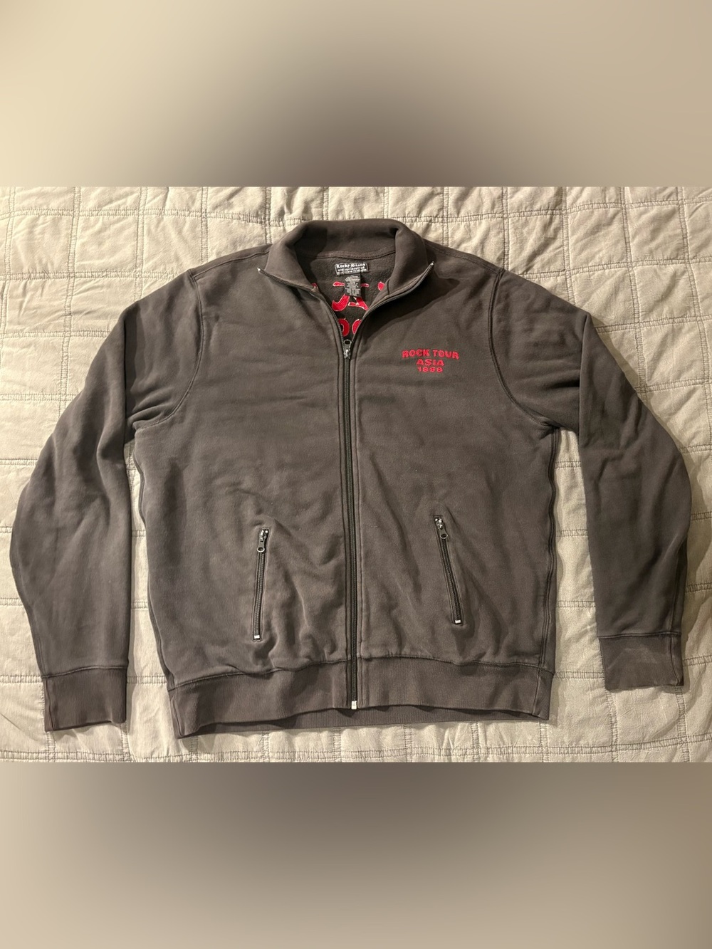 Men’s Lucky Brand Collared Zip-Up Bomber Style Vintage Inspired Jacket Size XL - Picture 2 of 9